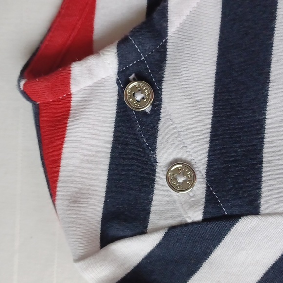 Tommy Hilfiger Striped Cotton 3/4 Sleeve Bateau Neck Tee- Sz. Lrg - Picture 3 of 9